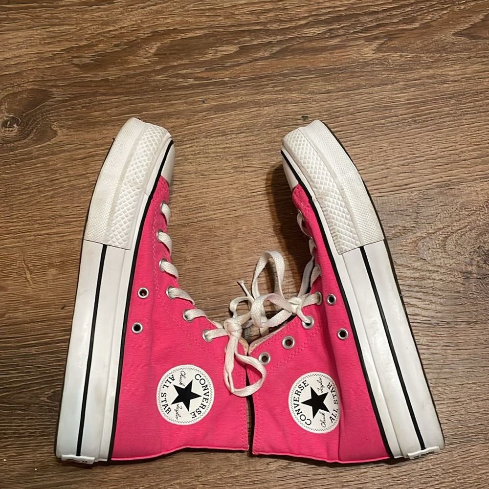 Women’s Converse Pink High-Top Platform Sneakers Sz 8/EU 39 - Picture 9 of 12